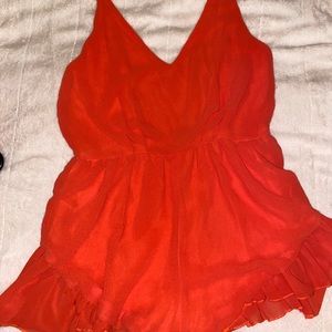 Bright red romper
